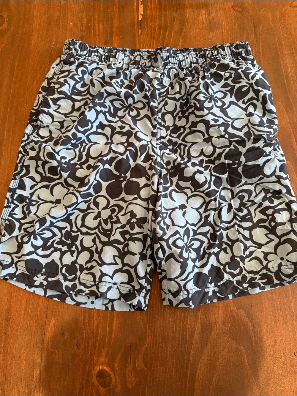 Men's Navy & Light Blue Floral Swim Shorts